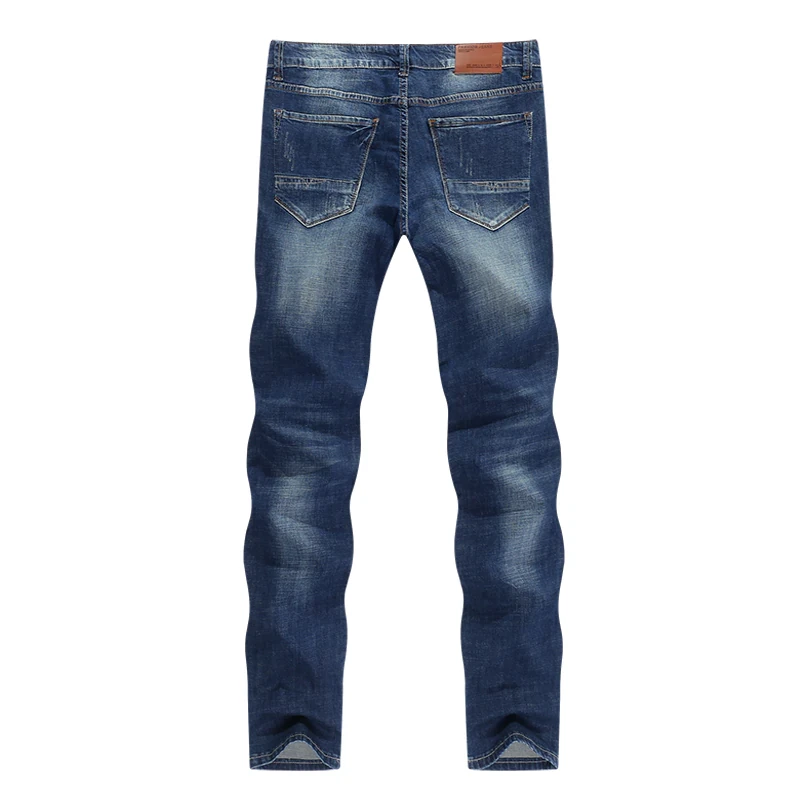 KSTUN Men's Jeans Classic Direct Stretch Dark Blue Business Casual Denim Pants